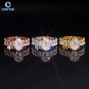 Luxury Oval Moissanite <b>Ring</b> <b>Iced</b> Out Solid Sterling Silver 925 Hip Hop Jewelry Moissanite Diamond Emeral Eternity Wedding <b>Ring</b> - Product Image 5