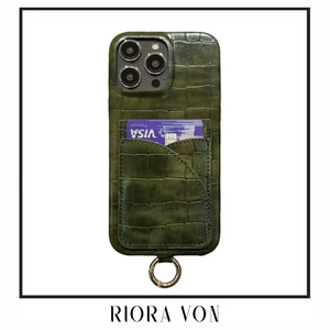 Top bán buôn cho iPhone 16 Pro Max di động điện thoại di động bìa đen sang trọng cá sấu chủ thẻ nhân tạo PU Leather trường hợp điện thoại - Product Image 4