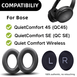 Almohadillas de Repuesto de Cuero CORBORS para Auriculares Inalámbricos QuietComfort 45 (QC45) QuietComfort SE (QC SE) - Suaves - Product Image 2
