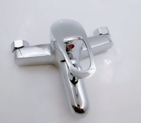 Robinet de Douche Moderne de Haute Qualité en Zinc Chromé, Mitigeur Mural Chaud/Froid pour Baignoire, Installation Murale