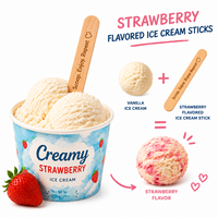 Bâtonnets de crème glacée aromatisés en bois, disponibles en plusieurs saveurs, à associer librement avec la crème glacée pour un mélange de saveurs délicieux.