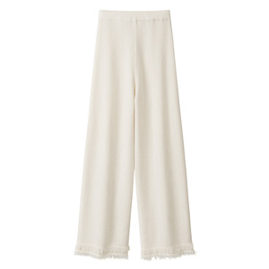 <span class=keywords><strong>Pantalon</strong></span> en cachemire pur pour <span class=keywords><strong>femme</strong></span>, coupe skinny, taille haute, jambe droite, épais, avec ourlet à 7 points de couture et franges, idéal pour l'hiver - Product Image 3