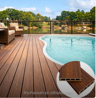 Planches de terrasse WPC co-extrudées contemporaines antidérapantes et imperméables pour extérieur, sur mesure, OEM ODM, pour villas et piscines