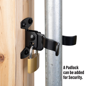 Đen Cổng Ngã Ba Chốt Khóa Với Ổ Khóa Lỗ Phẳng Trở Lại Tường Gắn Kết Chuỗi Liên Kết Hàng Rào Latch Latch Cho Cửa & Cửa Sổ Bản Lề - Product Image 2