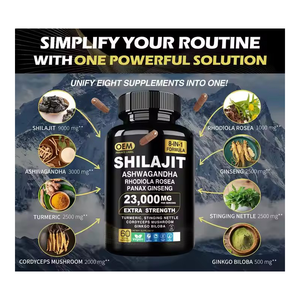 Ashwagandha e Shilajit Cápsula Orgânica para Homens Sea Moss Semente Preta Açafrão Lions Mane Herbal Suplemento OEM Supply - Product Image 2