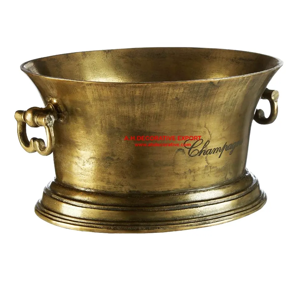 Premium quality gold antique Metal champagne ice bucket for bar restaurant party decorative large wine bucket tub for sale