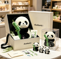 Peluche personnalisée, panda en peluche doux, poupée en bambou pour cadeau promotionnel, peluche personnalisée