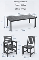 Amerikanischer Stil Outdoor-Möbel HDPE Garten-Essgruppe Kunststoff-Terrassenstühle 9-teiliges Sofa-Set für Balkon, Innenhof, Park, Villa