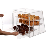 Transparent clair 3 niveaux acrylique boulangerie gâteau pâtisserie comptoir présentoir vitrine armoire boulangerie pain affichage