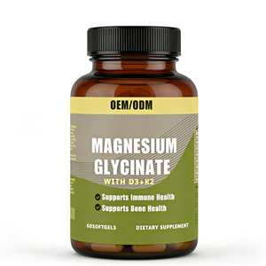 Suplemen Kesehatan Imun & Tulang untuk Dewasa Magnesium Glisinat D3 + <span class=keywords><strong>K2</strong></span> Softgels 60 Kapsul |   Pemasok Grosir Label Pribadi OEM/ODM - Product Image 1