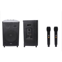 PL-4415B Enceinte portable 15 pouces 250W avec subwoofer Bluetooth, rechargeable, pour karaoké, sur chariot, pour usage domestique, système audio extérieur avec ports USB et carte