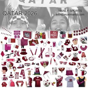 Drapeau agitant à la main de jeu de sport en gros avec poteau 100% drapeaux agitant à la main du Qatar en polyester - Product Image 6