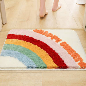 <span class=keywords><strong>Tapis</strong></span> de bain en polyester à poils longs avec base antidérapante en TPR, <span class=keywords><strong>tapis</strong></span> d'entrée de salle de bain pour la maison, <span class=keywords><strong>tapis</strong></span> de sol absorbant pour porte de douche - Product Image 4