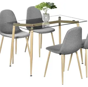 현대 가정 가구 식당 테이블 세트 튼튼한 유리 탑 우수한 품질 스테인레스 스틸 대리석 식탁 사이드 테이블