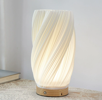 Lampe de table rechargeable en bois massif, lumière d'ambiance minimaliste nordique pour chevet, veilleuse décorative 3D nature pour une maison douillette
