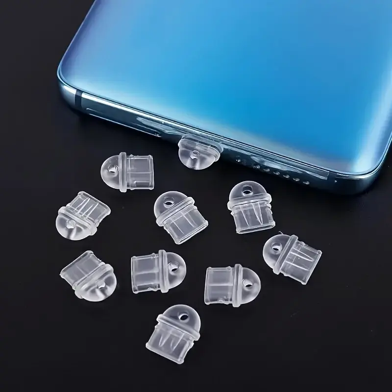 Dust Plug Transparent Charging Port Dust Plug For IPhone/type-C/Android Plug Stopper Protective Cover Phone Pendant