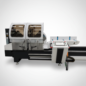 Scie à double tête CNC contrôlée par PLC HISENA avec fonction de coupe en biseau <span class=keywords><strong>pour</strong></span> la fabrication de profilés en aluminium et PVC <span class=keywords><strong>pour</strong></span> portes et fenêtres - Product Image 2