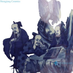 เก้าอี้พอร์ซเลนลายการ์ตูนสีน้ำเงินขาวเพ้นท์มือ RYUC08-<span class=keywords><strong>B</strong></span> สำหรับตกแต่งบ้าน ระเบียง และสวน ทนทาน เหมาะสำหรับขายส่ง - Product Image 6