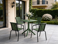 Fauteuil d'extérieur empilable en métal et plastique pour patio, jardin, café et salle à manger