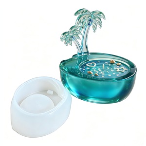 Molde de silicona INTODIY creativo <span class=keywords><strong>para</strong></span> bañera, adorno de <span class=keywords><strong>resina</strong></span> en miniatura, escena de tazón de coco, árbol, pájaro y bañera, combinación de <span class=keywords><strong>moldes</strong></span>. - Product Image 4