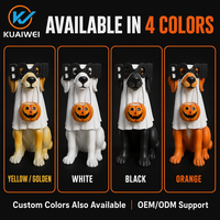 Statue de chien fantôme d'Halloween KW avec lunettes BOO, citrouille LED en résine, faite à la main, non toxique, logo personnalisable, décoration étanche