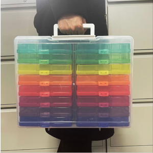 Schlussverkauf 16 + 1 Grußkarten-Organisator Aufbewahrungsbox mit 16 einstellbaren Teilern passt 4 "x 6" Fotos organisieren Karten im Büro Amazon - Product Image 2