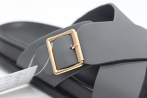 Logo personalizzato pantofola da <span class=keywords><strong>uomo</strong></span> in <span class=keywords><strong>pelle</strong></span> antiscivolo pantofole estate Casual <span class=keywords><strong>sandali</strong></span> grigi e neri per gli uomini arabo walk - Product Image 3