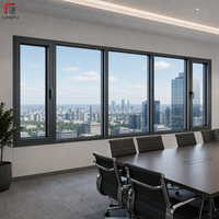 Fenêtre fixe en aluminium à double vitrage insonorisé, grande vue panoramique pour immeuble de luxe en hauteur