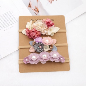 Diadema Elegante para Niñas, 3 Piezas, Diadema con Flores <span class=keywords><strong>Hechas</strong></span> <span class=keywords><strong>a</strong></span> <span class=keywords><strong>Mano</strong></span>, Accesorios para el Cabello de Bebés y Princesas - Product Image 2