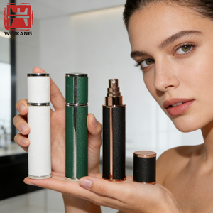 Lüks Cam Parfüm Şişesi Deri Kaplı Yeniden Doldurulabilir Parfüm Atomizeri Taşınabilir Seyahat Sprey Şişesi - Product Image 1