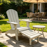 Chaise Adirondack pliante en bois composite HIPS avec repose-pieds rétractable pour jardin et terrasse – Mobilier de loisirs moderne