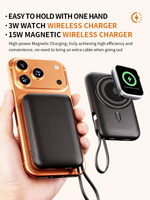 Stasiun Pengisi Daya Nirkabel Magnetik Cepat Multi Power Bank Portabel 10000mah 6 in 1 Power Bank Rumah Tangga