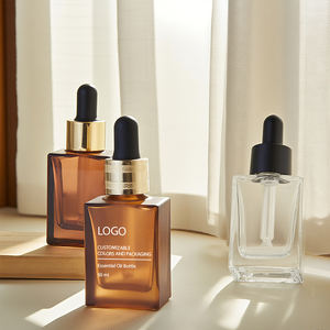 Flacon compte-gouttes en verre brun de protection UV de 0.5oz 1oz avec col à vis, récipient en vrac en gros pour les soins de la peau et les parfums de bricolage - Product Image 1