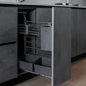 BKX-armarios de cocina modulares modernos, color negro mate, mobiliario italiano, personalizados