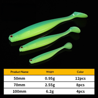 Leurre souple en PVC à texture maillée 3D, queue en T, 50mm 70mm 100mm, nageur coulant à queue de pagaie, pour la pêche au bar et au grouper en eau douce et salée