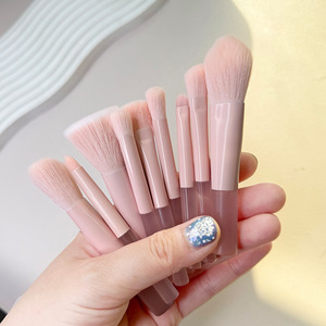 Ensemble de 10 mini-pinceaux de maquillage transparents rose pêche, pinceaux cosmétiques portables pour le maquillage du <span class=keywords><strong>visage</strong></span> et des yeux - Product Image 6