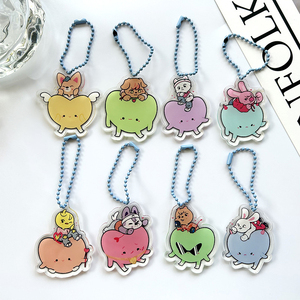 Spot SK Street Children <b>Anime</b> Cartoon Doll PVC Plastic UV Printing Bead Chain Small Pendant Key Chain - Product Image 3