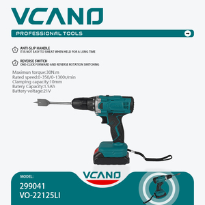 Trapano Senza Fili VCANO con Motore Brushless, Velocità Regolabile, Batteria, Coppia Massima 30Nm, Portatile, Grado Industriale OEM - Product Image 2