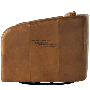 <span class=keywords><strong>Fauteuil</strong></span> pivotant moderne brun <span class=keywords><strong>foncé</strong></span> pour salon, bureau à domicile, appartement ou hôtel, fabriqué en <span class=keywords><strong>cuir</strong></span> véritable - Product Image 5