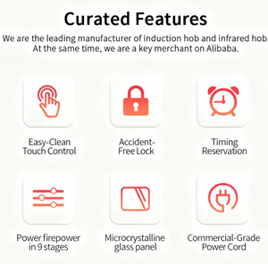 Kompor listrik ganda 1500W, kompor induksi <span class=keywords><strong>2</strong></span> pelat pembakar kompor Gas dan kompor masak infra merah listrik - Product Image 3