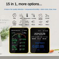 Moniteur de qualité de l'air Tuya WiFi 15-en-1, détecteur de pollution intérieure CO2 PM2.5, détecteur de gaz, compteur de dioxyde de carbone pour l'air ambiant, pour la maison