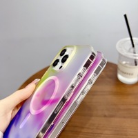 Coque de téléphone magnétique 2024 16 ProMax, couleurs changeantes, anti-chute, PC rigide, pour iPhone 16 ProMax, 15, 13, 14