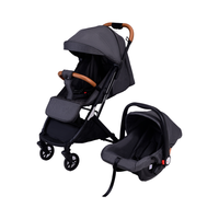 Cadre en alliage Poussette de luxe Poussette pliable pour bébé Poussette 3 en 1 avec siège auto