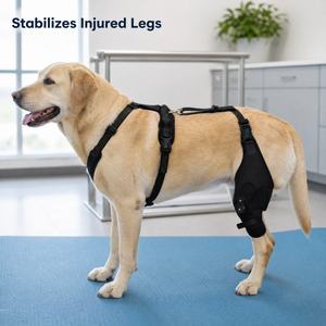 Attelle de genou réglable en néoprène pour chien avec stabilisateur à charnière et boucle rapide pour la laminité de la patte arrière et la récupération post-opératoire - Product Image 2