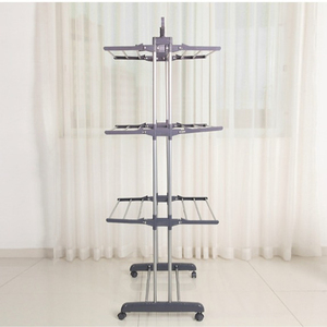 SANIPRO Séchoir à <span class=keywords><strong>linge</strong></span> pliable 4 niveaux de <span class=keywords><strong>bonne</strong></span> qualité, support de rangement pour serviettes, étendoir à vêtements mobile - Product Image 4