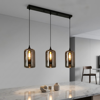 Lampe suspendue en verre de style industriel nordique, éclairage suspendu moderne, lampe suspendue pour bar, îlot, lampe suspendue décorative en verre