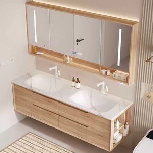 Juego de tocador impermeable para hotel moderno, muebles de baño debajo del fregadero con escurridor de cobre, diferentes tamaños disponibles - Product Image 4