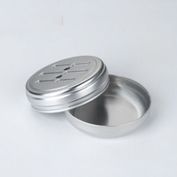 Boîte à savon en aluminium avec couche d'égouttage portable de voyage ronde 77*32mm avec logo personnalisé emballage avec trous d'eau drainants