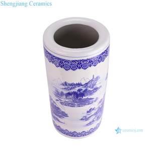 <span class=keywords><strong>Portaombrelli</strong></span> in porcellana rustica cinese RZUA01-F blu e bianco paesaggio supporto in ceramica per ombrelli all'aperto - Product Image 3