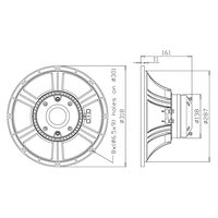 Haut-parleur coaxial HIPOWER 12 pouces L12/84225, woofer néodyme, driver 3'', impédance 8 ohms, construction métallique